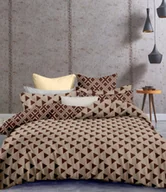 Pościel - DecoKing DecoKing  Pościel Mikrofibra - Hypnosis - Triangles - Brązowo-Beżowy 200x220 + 80x80*2 cm - miniaturka - grafika 1