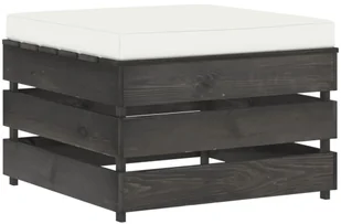 vidaXL Modułowy stołek z poduszką impregnowane na szaro drewno 3068134 - Pufy i podnóżki - miniaturka - grafika 2