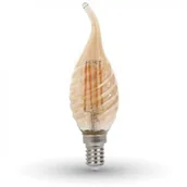 Żarówki LED - V-TAC Żarówka LED 4W Filament E14 Świeczka Bursztyn Płomyk Twist VT-1947 2200K 350lm - miniaturka - grafika 1