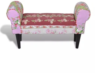 vidaXL Ławeczka do salonu, maa leanka, podnek z motywem kwiatowym - Ławki do przedpokoju - miniaturka - grafika 5
