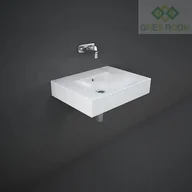 Umywalki - RAK Ceramics Ceramics DES UMYWALKA PODWIESZANA & NABLATOWA 61 X 46 CM Z OTWOREM NA BAT. BIAŁY POŁYSK DESWB06101AWHA - miniaturka - grafika 1