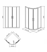 Kabiny prysznicowe - Cersanit Arteco 80x80x190 S157-001 - miniaturka - grafika 1
