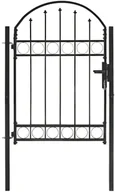 Ogrodzenia - Furtka ogrodzeniowa, zaokrąglona, 100x125 cm, czarna - miniaturka - grafika 1