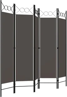 vidaXL Parawan 5-panelowy, antracytowy, 200 x 180 cm vidaXL - Parawany - miniaturka - grafika 3
