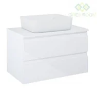 Szafki łazienkowe - Oltens Oltens Vernal szafka 80 cm podumywalkowa wisząca z blatem biały połysk 60007000 - miniaturka - grafika 1