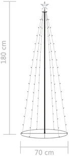 vidaXL Ozdoba świąteczna w kształcie choinki, 100 LED, 70x180 cm - Oświetlenie świąteczne - miniaturka - grafika 7