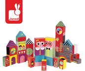 Klocki - Janod Ogromne klocki 2 w 1 Domki i postacie 35 elementów, 3797-0 - miniaturka - grafika 1