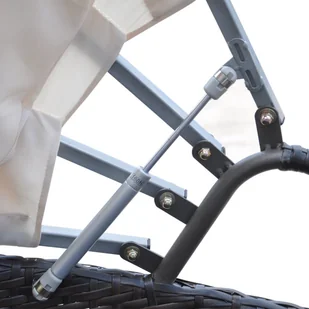 vidaXL vidaXL Leżak z baldachimem, rattanowy, brązowy - Leżaki ogrodowe - miniaturka - grafika 5