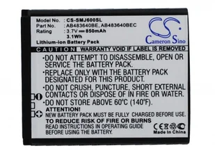 Cameron Sino Samsung SGH-J600 / AB483640BE 850mAh 3.15Wh Li-Ion 3.7V GC-BCE344 - Baterie do telefonów - miniaturka - grafika 2