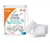 Inne akcesoria do pielęgnacji dzieci - Akuku Płatki kosmetyczne bawełniane dla dzieci 60szt. - miniaturka - grafika 1