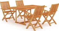 Meble ogrodowe - vidaXL 5-częściowy zestaw mebli ogrodowych lite drewno tekowe 3059549 - miniaturka - grafika 1