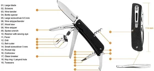 Ruike Scyzoryk LD42-B wielofunkcyjny czarny 340-018 - Noże - miniaturka - grafika 8