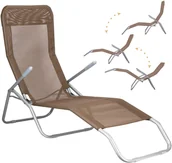 Leżaki ogrodowe - Leżak ogrodowy 2 szt. grawitacyjny brązowy zero gravity 2x GC0048 - miniaturka - grafika 1