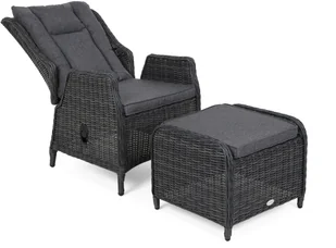 HOME &amp; GARDEN Podnóżek technorattanowy Bristol Grey / Grey Melange 285908 - Pozostałe meble ogrodowe - miniaturka - grafika 3