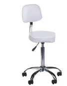 Meble i wyposażenie gabinetów medycznych - Beauty System Taboret kosmetyczny z oparciem BH-7268 Biały BH-7268/134 - miniaturka - grafika 1