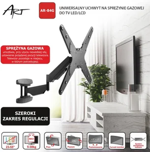 Art Uchwyt do TV 23-55 cali AR-84G Czarny - Uchwyty do telewizora - miniaturka - grafika 7