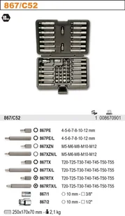 Beta ZESTAW 52 KOŃC.WKRĘTAK.10MM+ AKCESORIA 867/C52 - Klucze i nasadki - miniaturka - grafika 2