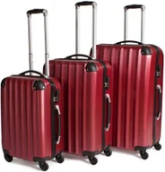 Walizki - tectake Zestaw walizek 3 częściowy - czerwony 400718 - miniaturka - grafika 1