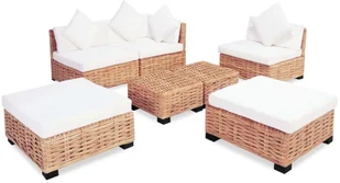 vidaXL Zestaw wypoczynkowy, 18 elementów, naturalny rattan - Meble ogrodowe - miniaturka - grafika 11