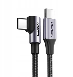 Ugreen Ugreen kątowy kabel przewód USB Typ C - USB Typ C Power Delivery 60 W 20 V 3 A 2 m czarno-szary (US255 50125) - 2 US255 50125 - Kable komputerowe i do monitorów - miniaturka - grafika 2