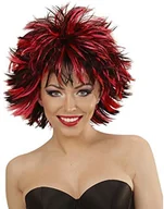 Dodatki do strojów karnawałowych - Widmann Che Czerwony w kratkę czarna Punk peruka 04412 - miniaturka - grafika 1
