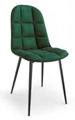 Krzesła - Halmar Krzesło pikowane tapicerowane ciemna zieleń velvet K417 na czarnych nogach - miniaturka - grafika 1
