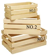 Pudła i pojemniki do przechowywania - Kitchen Craft Natural Elements drewno paulowni i skrzynie, zestaw 3-częściowy NECRATE3PC - miniaturka - grafika 1