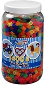 Układanki dla dzieci - Hama 8542  Maxi prasowania puszka z perłami ok. 1400 Maxi, neonmix - miniaturka - grafika 1