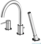 Baterie umywalkowe - KOHLMAN Axel bateria wannowa 3-otworowa z obrotową wylewką chrom QB241A | - miniaturka - grafika 1