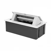 Listwy zasilające - NOEN Kaseta meblowa wpuszczana w blat ze zintegrowaną ramką PCV na gniazda modułowe 3 x 45x45mm lub 6 x 22,5x45mm, pr OR-GM-9010/W - miniaturka - grafika 1