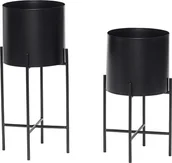 Kwietniki - Hübsch Kwietnik Hübsch okrągły czarny 2 szt. 940601 - miniaturka - grafika 1