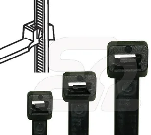 ERGOM Opaska kablowa odporna na UV TKUV 14/3,6 czarna E01TK-01050100701 100szt. - Akcesoria do kolektorów i fotowoltaiki - miniaturka - grafika 2