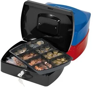 Metalkas Q-CONNECT na pieniądze Q-CONNECT, duża, 255x85x200mm, czerwona KF04251 - Sejfy i kasy pancerne - miniaturka - grafika 2