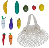 Zabawki AGD - Teamson Kids Kids Little Chef Frankfurt TK-W00015 drewniana zabawka kuchenna, interaktywna gra rolkowa, zestaw do krojenia owoców i warzyw, akcesoria 10 sztuk i torba TK-W00015 - miniaturka - grafika 1