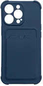 Etui i futerały do telefonów - Hurtel Card Armor Case etui pokrowiec do iPhone 12 Pro portfel na kartę silikonowe pancerne etui Air Bag granatowy - miniaturka - grafika 1