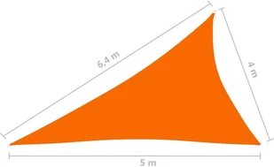 vidaXL Trójkątny żagiel ogrodowy, tkanina Oxford, 4x5x6,4 m, pomarańcz 135734 - Parasole ogrodowe - miniaturka - grafika 6