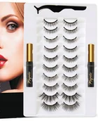 Sztuczne rzęsy i akcesoria - Sztuczne Rzęsy Magnetyczne Magnesy 10SZT+ eyeliner - miniaturka - grafika 1