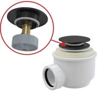 Syfony - Alca plast Syfon brodzikowy CLIK/CLAK 50 mm czarny-mat AQ/A465BLACK-50 - miniaturka - grafika 1