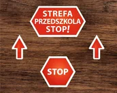 Systemy ekspozycyjne i znaki informacyjne - Naklejki Podłogowe STOP STREFA PRZEDSZKOLA ZP038 - miniaturka - grafika 1