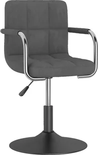 Fotel biurowy, krzesło biurowe vidaXL Obrotowe krzesło biurowe, ciemnoszare, tapicerowane aksamitem! 334607 - Fotele i krzesła biurowe - miniaturka - grafika 2