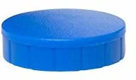 Magnesy - Maul Magnes Maulsolid, okrągły magnes, nietłukące się tworzywo sztuczne, siła przyczepności 600 g, 24 x 8 mm, niebieski, 6162435, 10 sztuk 61624-35 - miniaturka - grafika 1