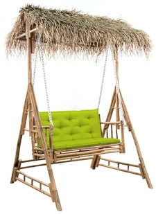 vidaXL 2-os huśtawka ogrodowa bambus i liście palmy poduszka 202cm 3063934 - Huśtawki - miniaturka - grafika 27