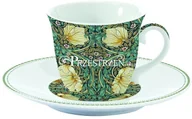 Filiżanki - Carmani FILIŻANKA PORCELANOWA ze SPODKIEM - KWIATY William Morris Black 1106 WILB - miniaturka - grafika 1
