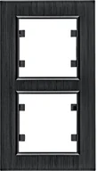 Klawisze i ramki - Hager LUMINA-PASSION-Ramka-2-krotna-pionowa-aluminium-czarne WL9123 - miniaturka - grafika 1
