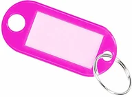 Breloki - mumbi 10 x breloczek do kluczy tabliczka na klucze z możliwością opisania kółko na klucze do opisania różowy Schlüsselanhänger - miniaturka - grafika 1
