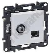 Gniazdka elektryczne - Legrand Gniazdo antenowe Niloe Step 863177 typu F + RJ45 końcowe kat 6 UTP białe - miniaturka - grafika 1