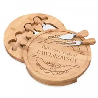 Deski do krojenia - Murrano Deska drewniana do sera zestaw akcesoria grawer na ślub DSK-SER2-018 - miniaturka - grafika 1