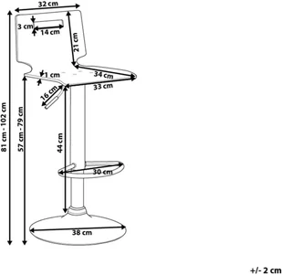 Beliani Zestaw 2 hokerów barowych transparentna biel MALTA - Taborety i hokery - miniaturka - grafika 4