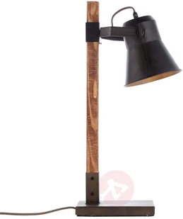 Brilliant Lampa stołowa Plow, czarna/ciemne drewno - Lampy stojące - miniaturka - grafika 5