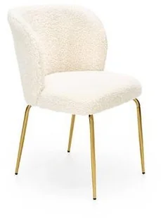 Krzesło tapicerowane bouclé K474 kremowy-złoty stelaż - Krzesła - miniaturka - grafika 2